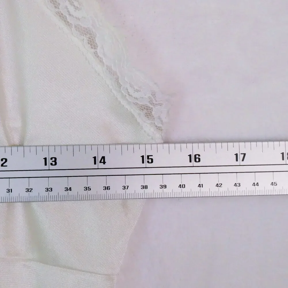 Vintage Sliperfection White Lace Slip Size 36 M Retro Glamorous Nightgown Dress
